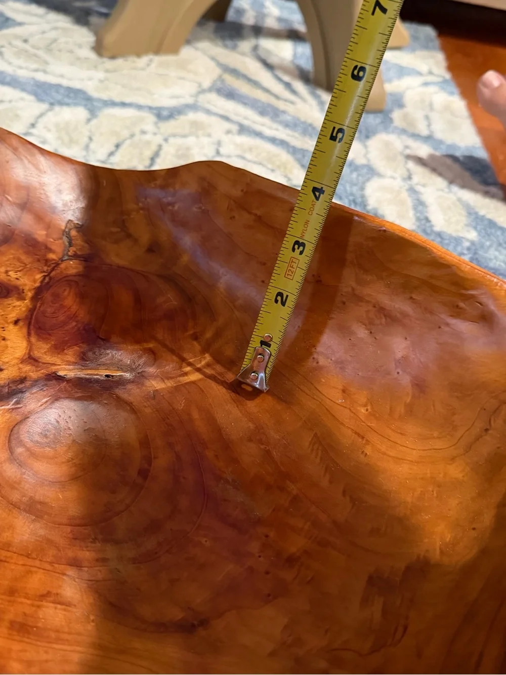 Handcrafted Natural Wood Serving Bowl - Honey Brown